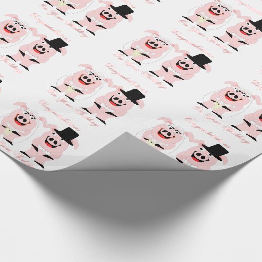 Pig Wedding Geschenkpapier (Ecke)