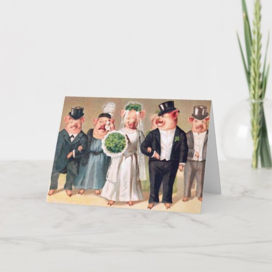 Pig Wedding Karte (Vorderseite)
