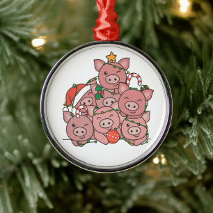 Pig Weihnachtsbaum Funny Animal Christmas Keramik Ornament Aus Metall