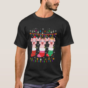Pig Weihnachtssocken Ugly Christmas Sweater Pajama T-Shirt