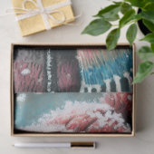 Pig Winter Hat Scarf Chalk-Pastel Decoupage Seidenpapier (Geschenk)