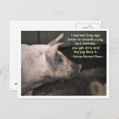 Pig Wisdom - ringen Postkarte (Vorne/Hinten)