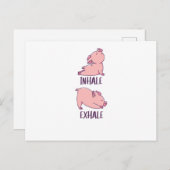 Pig Yoga Cute Pigs Doing Sport inhale exhale Postkarte (Vorne/Hinten)