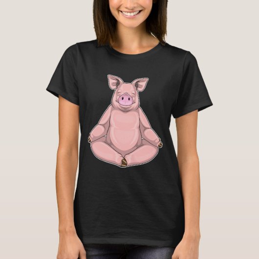 Pig Yoga Fitness Meditation T-Shirt (Vorderseite)