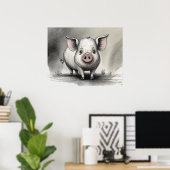 Pig Zeichn - Archivkunstdruck Poster (Heimbüro)