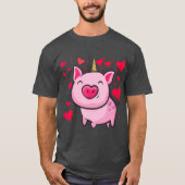 Pigacorn Unicorn Pig Lovers Valentines T-Shirt (Vorderseite)