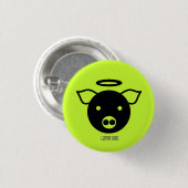 PiGcasso Kunst-Ausstellung - Engel Piggy Button (Vorne & Hinten)