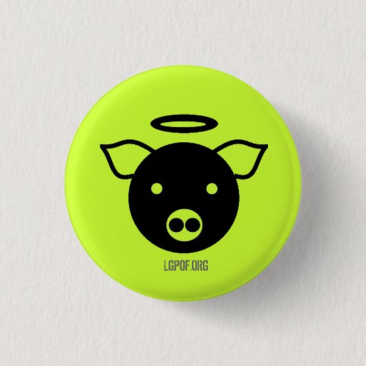 PiGcasso Kunst-Ausstellung - Engel Piggy Button (Vorderseite)