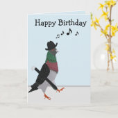 Pigeon About Town Funny Birthday Karte (Gelbe Blume)