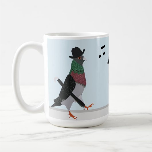 Pigeon About Town Funny Kaffeetasse (Links)