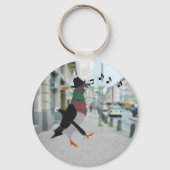 Pigeon About Town Funny Schlüsselanhänger (Rückseite)