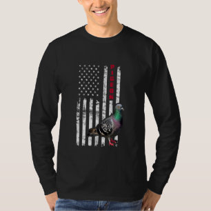 Pigeon American Flag Dove Bird Gift T - Shirt USA