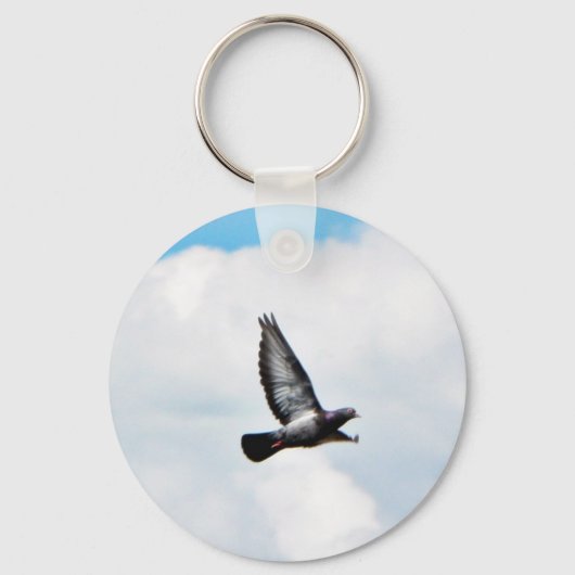 Pigeon auf Sky Schlüsselanhänger (Vorderseite)