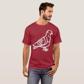 Pigeon Bird Abzeichen Patch Line Art Icon Kontur T-Shirt (Vorne ganz)