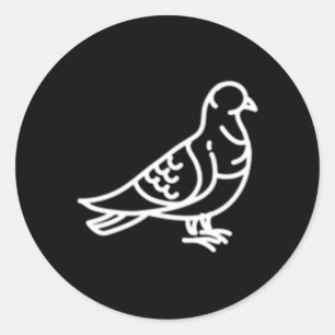 Pigeon Bird Abzeichen Patch Line Icon Kontur Runder Aufkleber