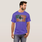 Pigeon Bird American Flag 4. Juli USA T-Shirt (Vorne ganz)