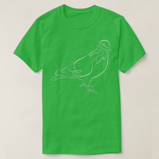Pigeon Bird eine Linie zeichnend 4 T-Shirt (Design vorne)