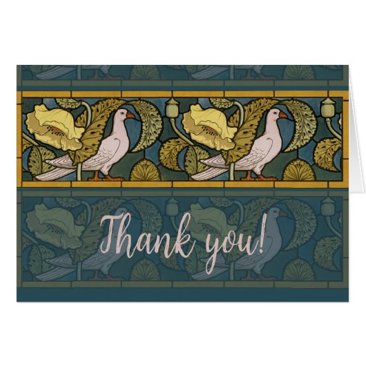 Pigeon Blue Yellow Fish Art Nouveau (Vorderseite (Horizontal))