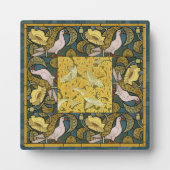 Pigeon Blue Yellow Fish Art Nouveau Fotoplatte (Vorderseite)