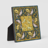 Pigeon Blue Yellow Fish Art Nouveau Fotoplatte (Vorderseite)