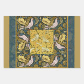 Pigeon Blue Yellow Fish Art Nouveau Geschenkpapier Set (Vorderseite 3)