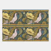 Pigeon Blue Yellow Fish Art Nouveau Geschenkpapier Set (Vorderseite 2)