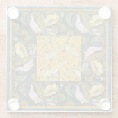 Pigeon Blue Yellow Fish Art Nouveau Glasuntersetzer (Rückseite)