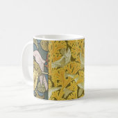 Pigeon Blue Yellow Fish Art Nouveau Kaffeetasse (Vorderseite Links)