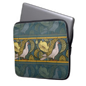 Pigeon Blue Yellow Fish Art Nouveau Laptopschutzhülle (Vorderseite Links)