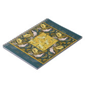 Pigeon Blue Yellow Fish Art Nouveau Notizblock (Linke Seite)