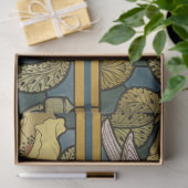 Pigeon Blue Yellow Fish Art Nouveau Seidenpapier (Geschenk)