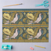 Pigeon Blue Yellow Fish Art Nouveau Seidenpapier (Basteln)