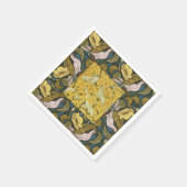 Pigeon Blue Yellow Fish Art Nouveau Serviette (Ecke)