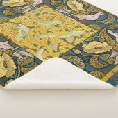 Pigeon Blue Yellow Fish Art Nouveau Sherpadecke (3/4)