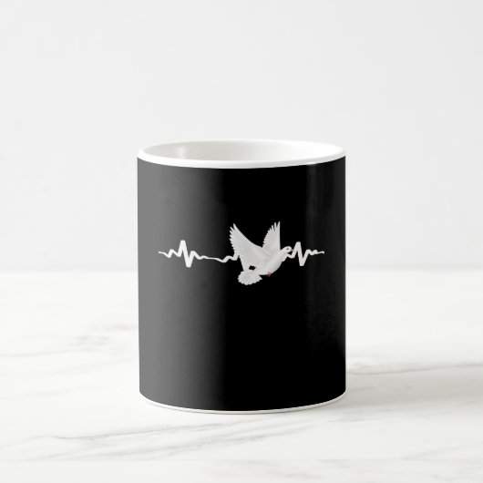 Pigeon Carrier Pigeon Heartbeat Kaffeetasse (Mittel)