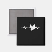 Pigeon Carrier Pigeon Heartbeat Magnet (Vorderseite/Rückseite)