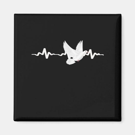 Pigeon Carrier Pigeon Heartbeat Magnet (Vorne)