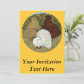 Pigeon Combo Einladung (Stehend Vorderseite)