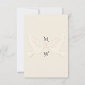 Pigeon Elegant Luxury Gold Wedding RSVP Karte (Rückseite)