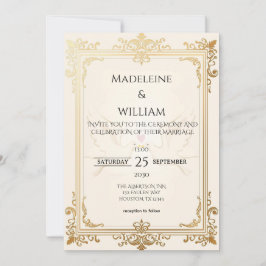 Pigeon Elegant Luxury Gold Wedding Save The Date