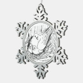 Pigeon Family Schneeflocken Zinn-Ornament (Rechts)