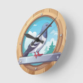 Pigeon Fancier Runde Wanduhr (Winkel)