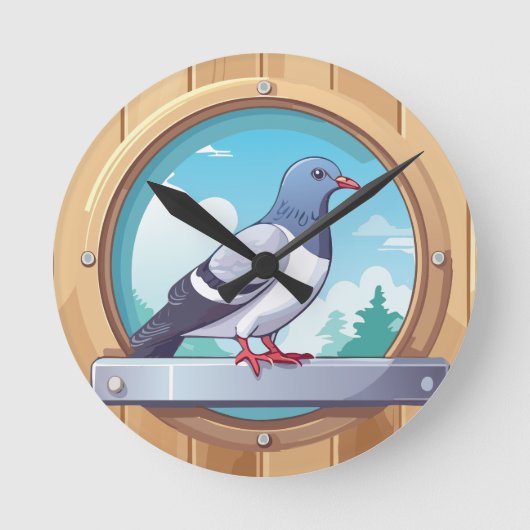 Pigeon Fancier Runde Wanduhr (Vorderseite)