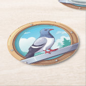 Pigeon Fancier Runder Pappuntersetzer (Angewinkelt)