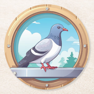 Pigeon Fancier Runder Pappuntersetzer