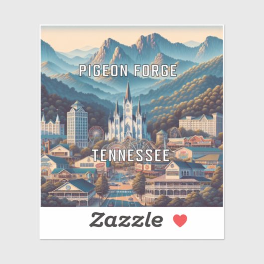 Pigeon Forge Tennessee 3 Zoll Vinyl Sticker (Blatt)