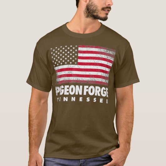 Pigeon Forge Tennessee 4. Juli Amerikanische Flagg T-Shirt (Vorderseite)