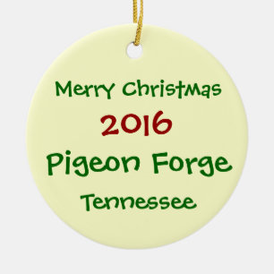 PIGEON FORGE TENNESSEE HOLIDAY CHRISTMAS ORNANAS KERAMIK ORNAMENT