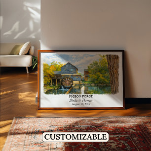 Pigeon Forge Tennessee Poster, Aquarell, Maßgeschn Poster