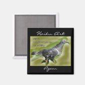 Pigeon Haiku Art Magnet (Vorderseite/Rückseite)